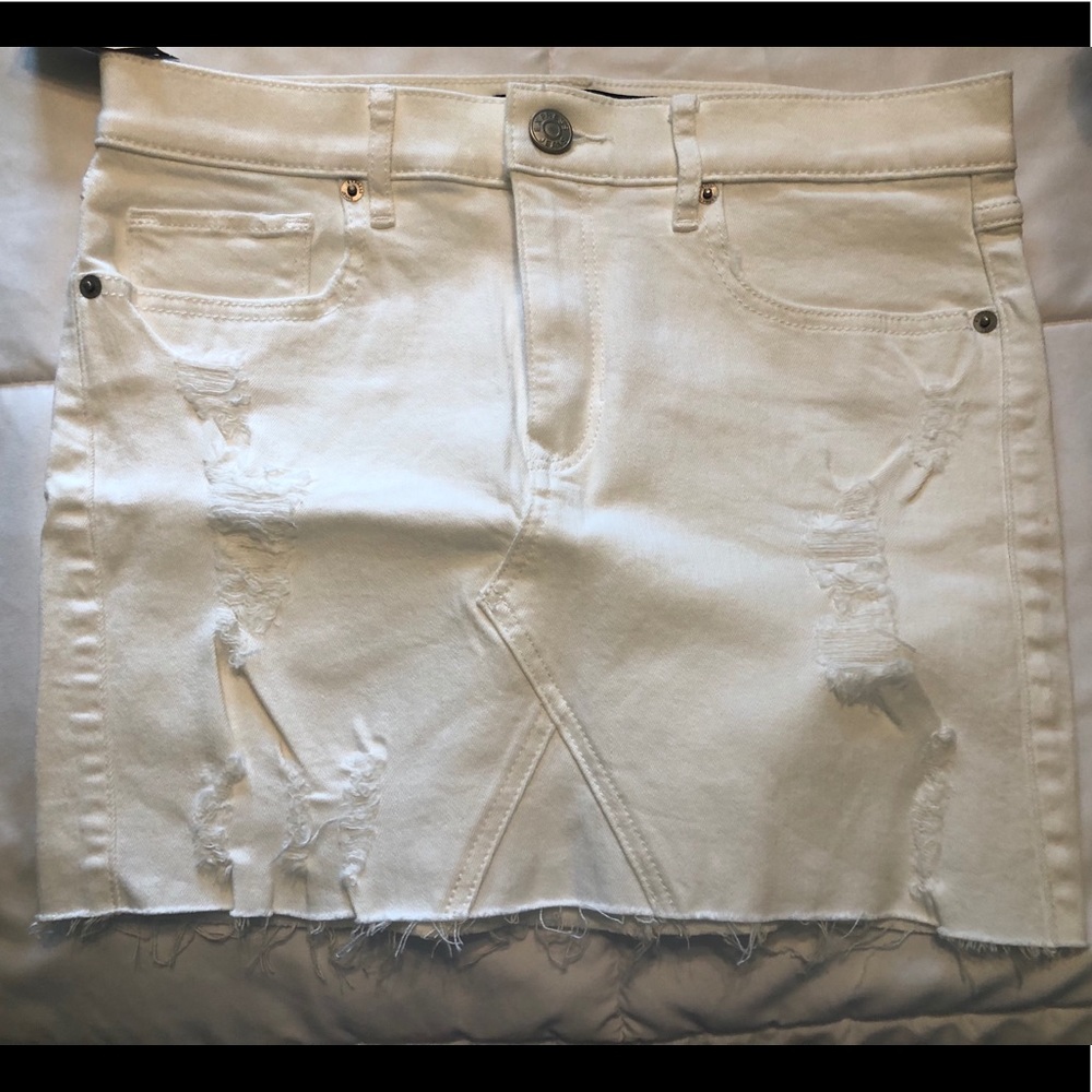 White Jean Skirt
